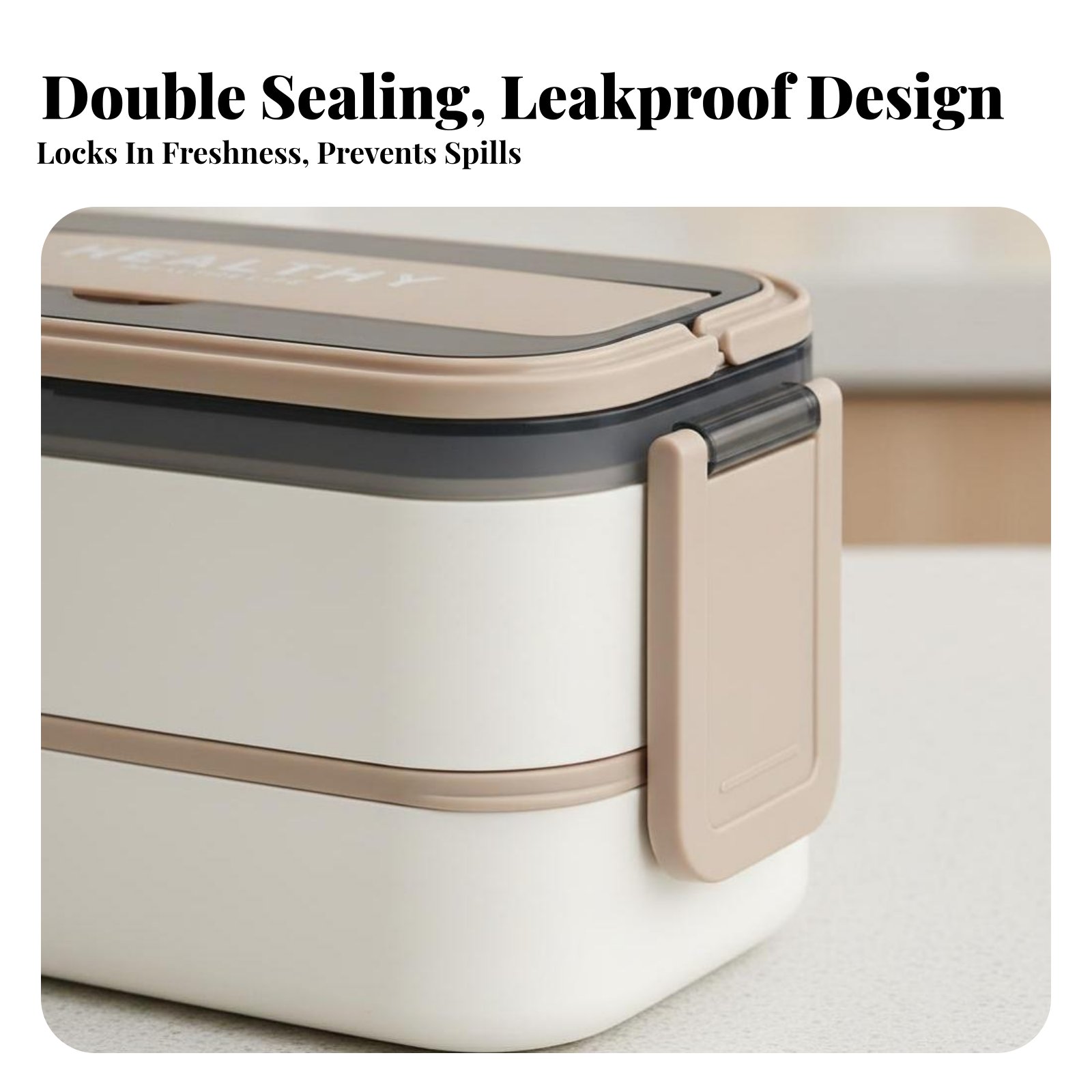 Bento Box - Lonchera Bento de Plástico, Doble Compartimento,